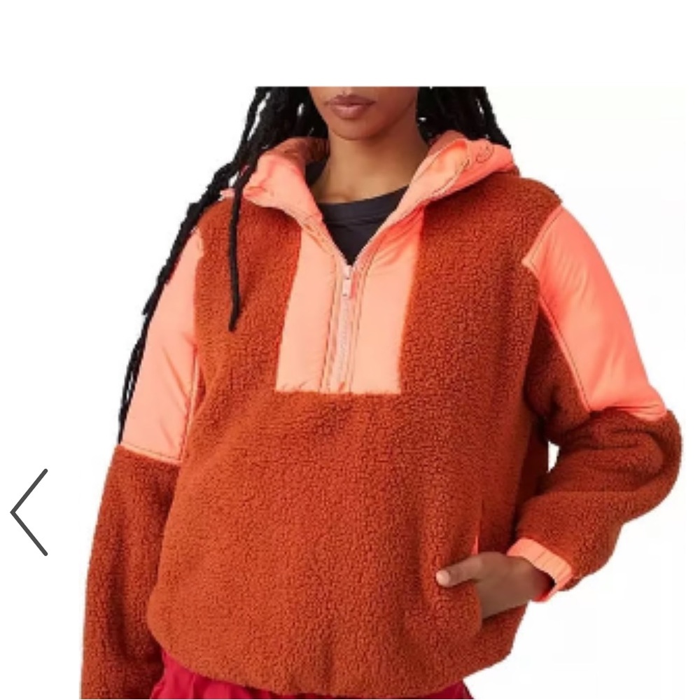 New Free People movement  Lead the Pack pullover Fleece size Large berry pink